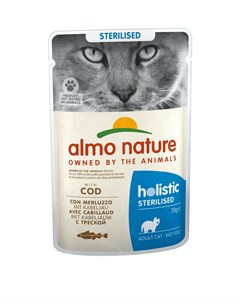 Паучи с треской для кастрированных кошек 70 г Almo nature консервы