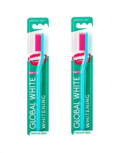 Набор Зубная щётка Medium средняя 1 шт 2 штуки Подготовка эмали Global white
