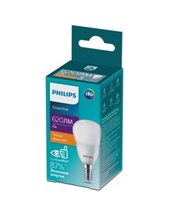 Светодиодная лампа E14 6W 2700К теплый P45 Essential Philips