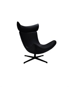 Кресло imola чёрный натуральная кожа черный 93x56x86 см Bradexhome