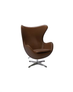 Кресло egg chair коричневый натуральная кожа коричневый 87x57x56 см Bradexhome