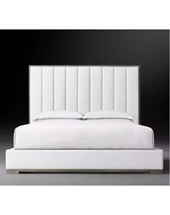 Кровать modena framed panel vertical channel белый 221x120x227 см Idealbeds