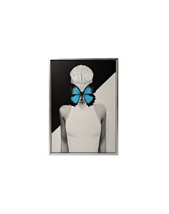 Постер девушка с бабочкой серебристый 70x100 см Garda decor