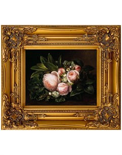Репродукция картины цветы на темном фоне розовый 34x40x5 см Object desire