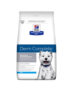 Prescription Diet Derm Complete Mini Сухой диетический корм для взрослых собак мелких пород 1 5 кг Hill`s