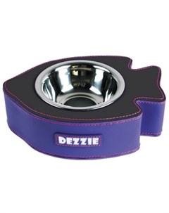Миска для кошек металл черно фиолетовая Dezzie