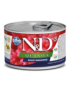 N D Dog Quinoa Weight Management Mini Беззерновые консервы для собак мелких пород ягненок и киноа 14 Farmina