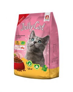 Сухой корм для взрослых кошек Jolly Cat Курицы и индейка полнорационный 1 8 кг Зоогурман