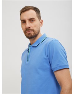 Синяя рубашка поло Sevenext с контрастной полосой Profmax