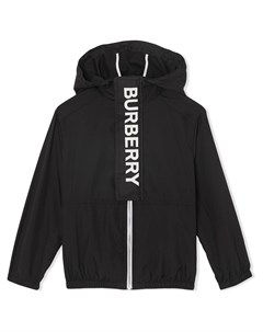 Легкая куртка с капюшоном и принтом логотипа Burberry kids