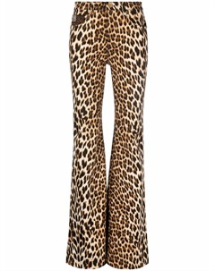 Расклешенные брюки с леопардовым принтом Roberto cavalli