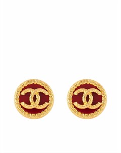 Фактурные серьги 2018 го года с логотипом CC Chanel pre-owned