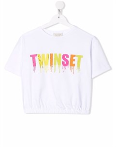 Укороченная футболка с логотипом Twin-set kids