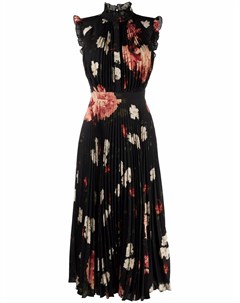 Плиссированное платье миди Roisin с цветочным принтом Erdem