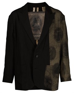 Однобортный пиджак с контрастными вставками Ziggy chen
