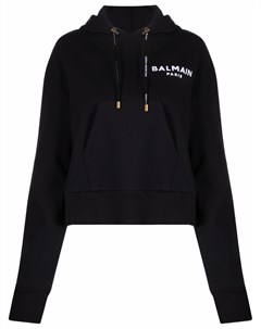 Укороченное худи с логотипом Balmain