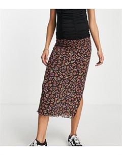 Разноцветная сетчатая юбка миди в стиле гранж с мелким цветочным принтом Topshop maternity