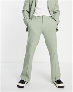 Шалфейно зеленые расклешенные брюки Asos design