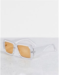 Большие солнцезащитные очки из переработанного материала в стиле ретро в прозрачной оправе с цветным Asos design