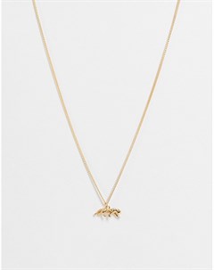 Золотистое ожерелье с подвеской в виде тигра Asos design