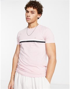 Розовая футболка с двумя полосками French connection