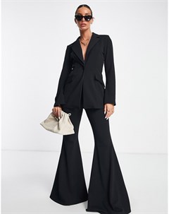 Трикотажные расклешенные брюки черного цвета Asos design