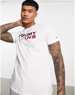 Белая футболка с логотипом Tommy jeans