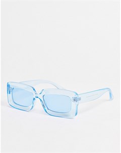 Квадратные прозрачные солнцезащитные очки голубого цвета из переработанных материалов Asos design