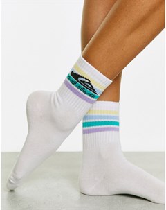 Белые носки с полосками пастельных оттенков Quiksilver