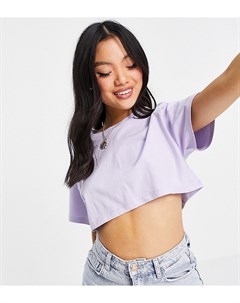 Суперукороченная футболка сиреневого цвета ASOS DESIGN Petite Asos petite