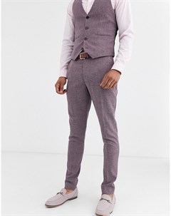 Супероблегающие брюки винного цвета wedding Asos design