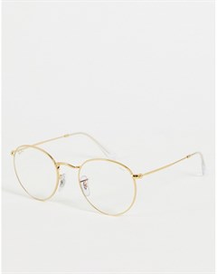 Круглые золотистые очки для защиты от синего света Ray-ban®