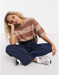 Футболка в стиле oversized в широкую розовую полоску Asos design