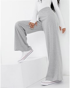 Серые меланжевые брюки из трикотажа с широкими штанинами Asos design