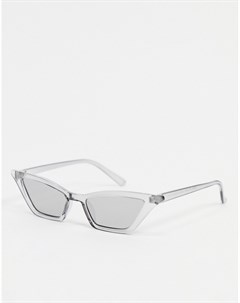 Белые солнцезащитные очки кошачий глаз в прозрачной оправе Aj morgan
