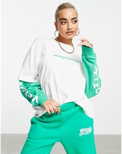 Двухслойная футболка в стиле oversized с логотипом Asos weekend collective