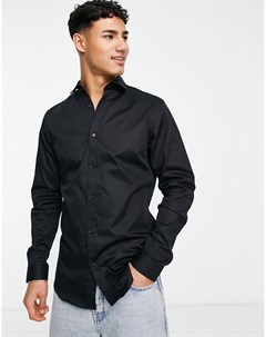 Черная приталенная рубашка Premium Jack & jones