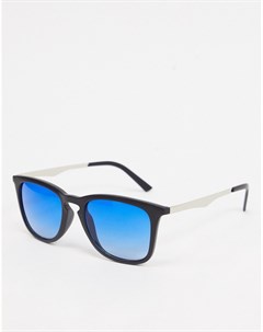 Черные солнцезащитные очки с синими линзами Aj morgan