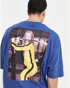 Темно синяя футболка с принтом из фильма Убить Билла Asos design