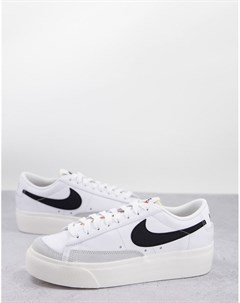 Черно белые низкие кроссовки на платформе Blazer Nike