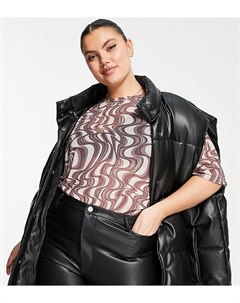 Сетчатая oversized футболка с мраморным принтом Curve Asos design