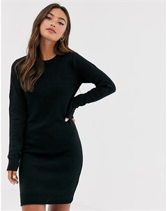 Черное платье джемпер с круглым вырезом в стиле грандж Brave soul