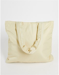 Уплотненная сумка тоут в стиле oversized цвета экрю Asos design