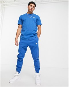 Синие джоггеры с манжетами Club Nike