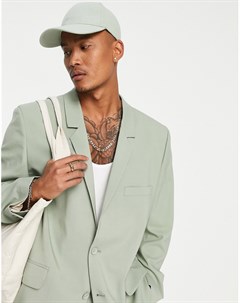Шалфейно зеленый пиджак с подплечниками Asos design
