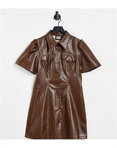Шоколадное платье из искусственной кожи Inspired Reclaimed vintage