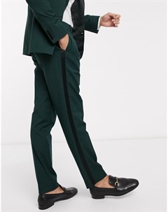Зеленые узкие брюки под смокинг wedding Asos design