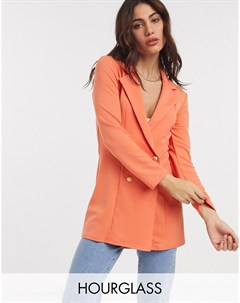 Двубортный трикотажный пиджак оранжевого цвета Asos design
