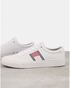 Белые кожаные кроссовки с логотипом Corporate Tommy hilfiger