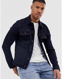Темная приталенная джинсовая куртка в стиле вестерн Asos design